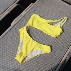 Trendy Yellow One Piece Swimsuit